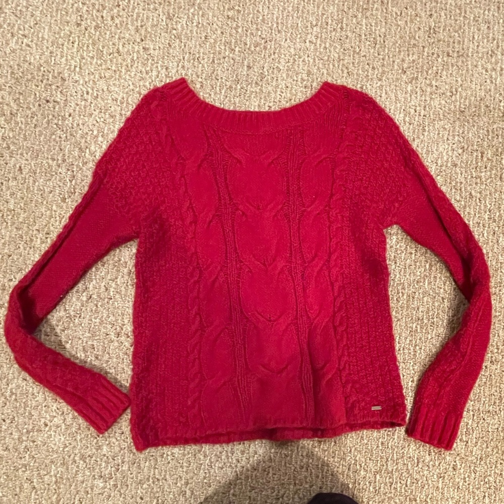 HOLLISTER RED KNIT SWEATER